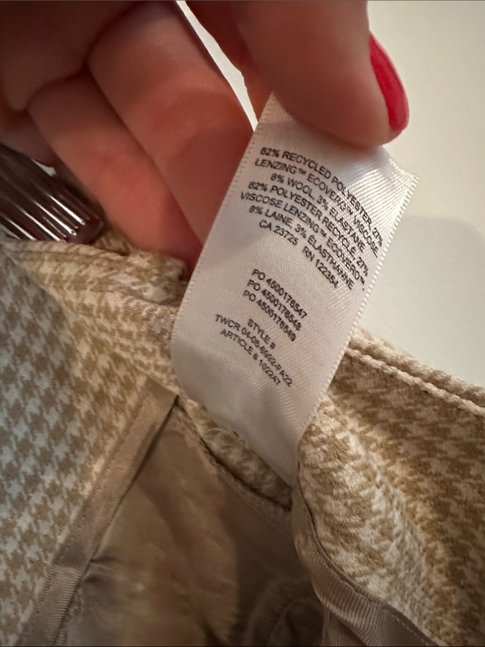 Wilfred Beige Houndstooth Dress Pants - Picture 6 of 6